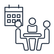 Reserve a Meeting room quick link icon depicting people sitting at a conference table